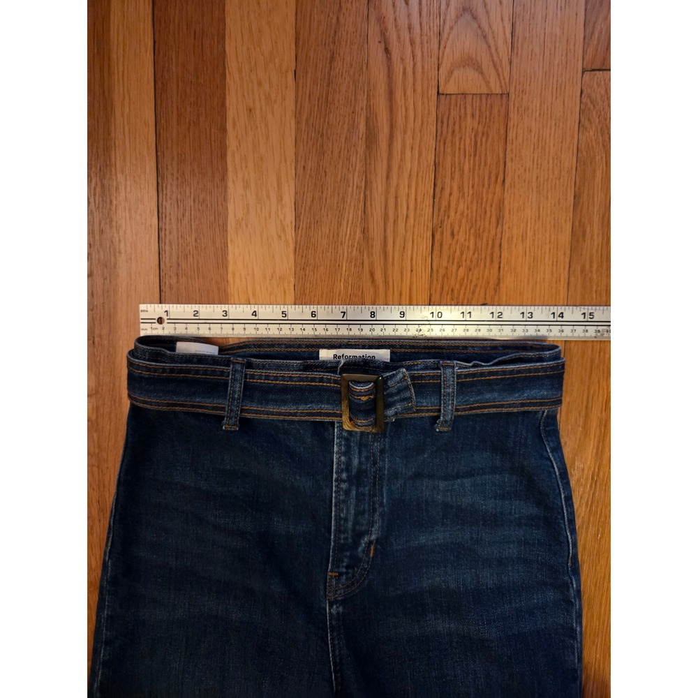 Reformation "Amelie" Jeans High Rise Wide Leg Belted Cotton Salinas Wash Sz 28 - Picture 8 of 14